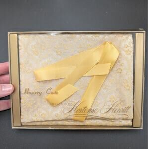 Vintage Hortense Hewitt Hosiery Case Floral Brocade Ribbon Wedding Gift 60s